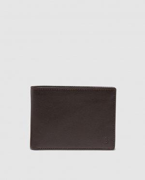 Мужской темно-коричневый кожаный кошелек с портмоне , темно коричневый Miguel Bellido