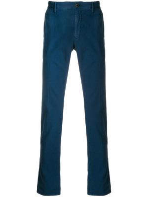Классические брюки-чинос Incotex. Цвет: синий