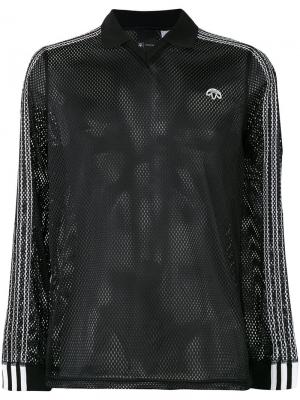 Сетчатая рубашка-поло Adidas Originals By Alexander Wang. Цвет: черный