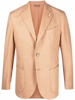 Однобортный пиджак LUIGI BIANCHI MANTOVA. Цвет: бежевый