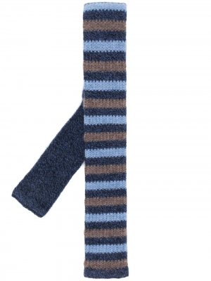 Трикотажный галстук в полоску N.Peal. Цвет: синий