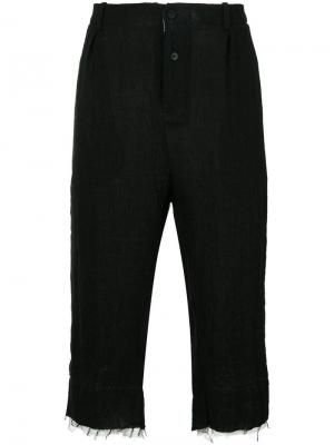 Укороченные брюки с необработанным низом Aleksandr Manamïs. Цвет: черный