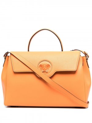 Большая сумка с декором Medusa Versace. Цвет: оранжевый