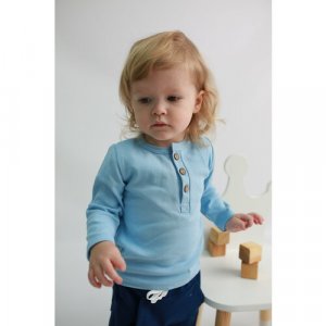 Лонгслив Лонглив с длинными рукавами для малышей, размер 74, голубой JoliKids. Цвет: голубой