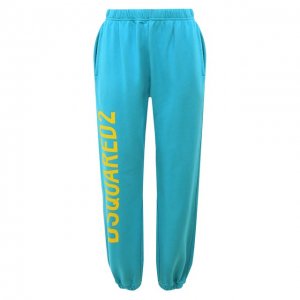 Хлопковые джоггеры Dsquared2. Цвет: зелёный