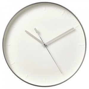 ИКЕА МАЛЛХОППА Часы настенные Низкое напряжение Серебро 35 см IKEA