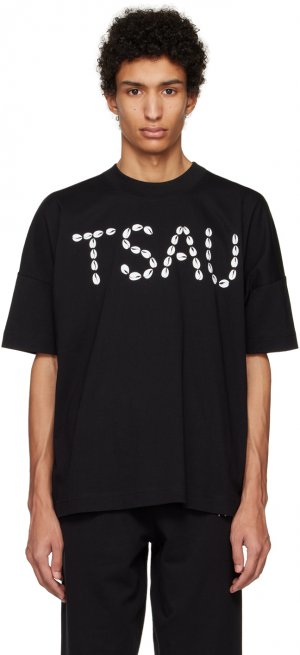 Черная футболка с принтом TSAU