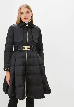 Куртка утепленная Elisabetta Franchi. Цвет: черный