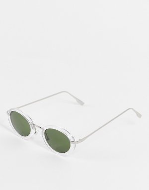 Солнцезащитные очки в прозрачной овальной оправе стиле унисекс -Прозрачный AJ Morgan