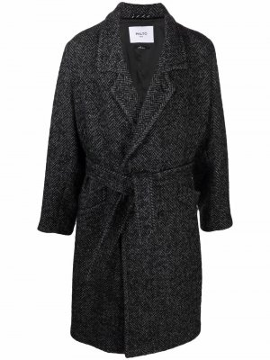 Шерстяное пальто с поясом Paltò. Цвет: черный