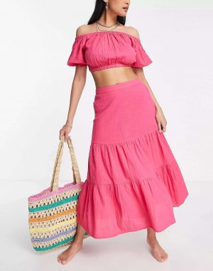 Розовая пляжная юбка в тон IIsla & Bird