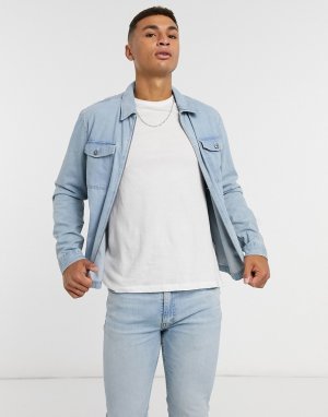 Голубая джинсовая рубашка с длинными рукавами -Голубой River Island