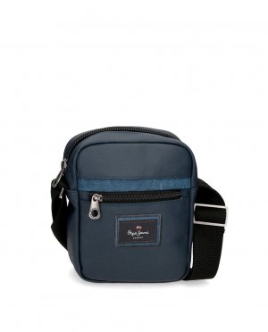Маленькая мужская сумка через плечо Court темно-синего цвета с передним карманом , синий Pepe Jeans