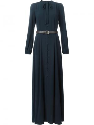 Длинное платье с поясом Michael Kors. Цвет: синий
