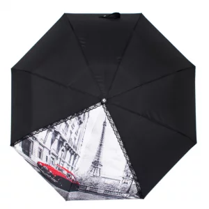 Зонт складной женский автоматический 20105 FJ черный Flioraj