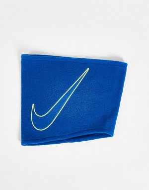 Синий флисовый шарф-снуд с логотипом -Голубой Nike
