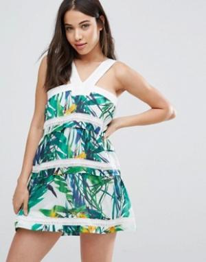 Платье с тропическим принтом Shanna d.RA. Цвет: мульти