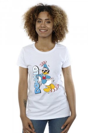 Прохладная хлопковая футболка с Дональдом Даком , белый Disney