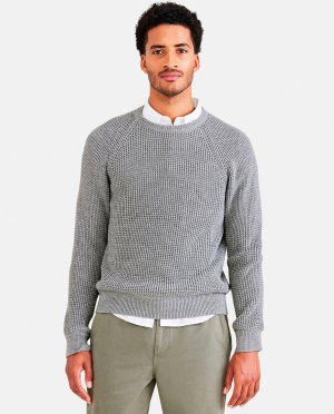 Мужской хлопковый свитер с круглым вырезом Dockers, светло-серый DOCKERS. Цвет: серый