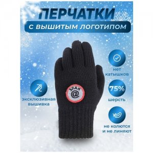 Перчатки демисезонные утепленные, вязанные Злая собака ТекСтиль. Цвет: черный