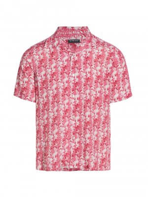 Рубашка в стиле оверсайз виде листьев облегающего кроя , коралловый Saks Fifth Avenue