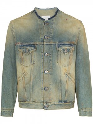 Raw-cut collar denim jacket Maison Margiela. Цвет: бежевый