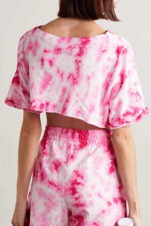 YEAR OF OURS + Укороченная футболка Lindsey Harrod из хлопкового джерси с принтом тай-дай, розовый