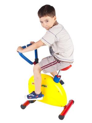 Детский велотренажер с компьютером Moove&Fun. Цвет: синий, желтый, красный