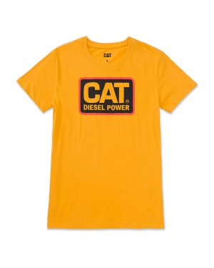 Женская футболка CAT Diesel Power, желтый/оранжевый