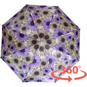 Смарт-зонт , автомат, 3 сложения, купол 96 см., 8 спиц, система «антиветер», чехол в комплекте, для женщин, фиолетовый Sponsa. Цвет: фиолетовый/сиреневый