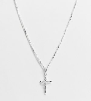 Ожерелье из стерлингового серебра с подвеской-крестиком -Серебристый Chained & Able
