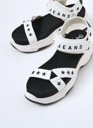Женские сандалии , белые Pepe Jeans London. Цвет: белый