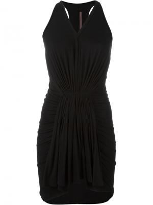 Короткое плиссированное платье Rick Owens Lilies. Цвет: чёрный