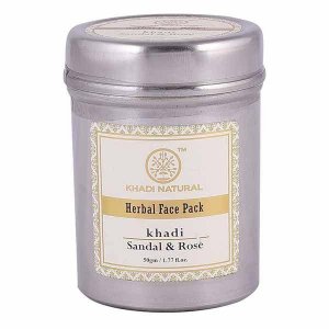 Натуральная маска для лица с Сандалом и Розой: сияния кожи (50 г), Sandal & Rose Herbal Face Pack, Khadi Natural