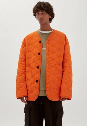 Куртка утепленная Pull&Bear. Цвет: оранжевый