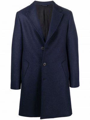 Шерстяное однобортное пальто Tonello. Цвет: синий