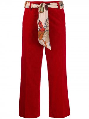 Укороченные брюки с поясом Cambio. Цвет: красный