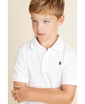 Рубашка-поло из пике с короткими рукавами для больших мальчиков , белый Brooks Brothers