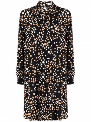 Платье-рубашка в горох DVF Diane von Furstenberg. Цвет: черный