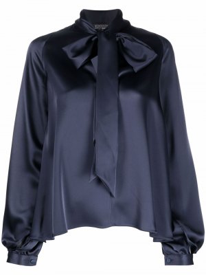 Атласная блузка Marisa Gianluca Capannolo. Цвет: синий