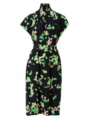 Платье-футляр Kaleidoscope с короткими рукавами и Akris punto, черный Punto