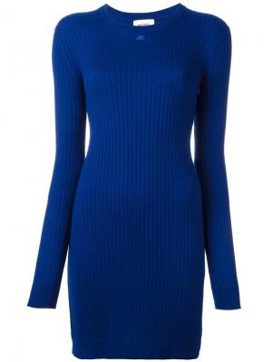Облегающее вязаное платье Courrèges. Цвет: синий