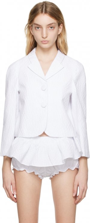 Белый короткий пиджак на двух пуговицах Shushu/Tong
