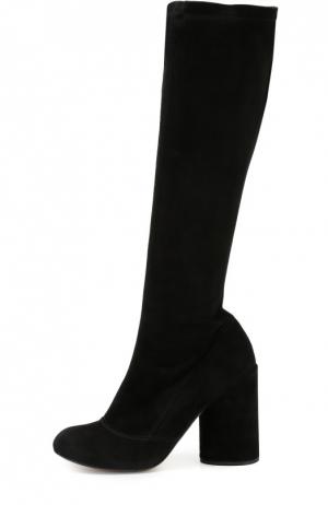 Замшевые сапоги на массивном каблуке Marc Jacobs. Цвет: черный
