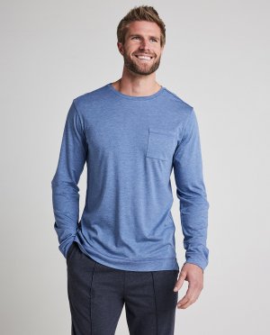 Мужская голубая пижамная рубашка с длинными рукавами , светло-синий Jockey