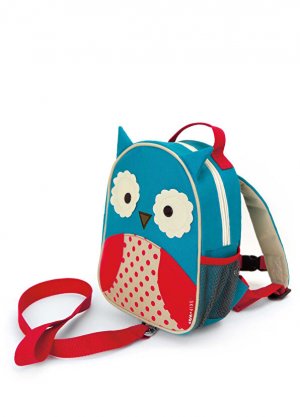 Синий детский рюкзак с дизайном owl design ремнем безопасности Skip Hop