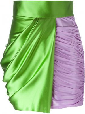 Драпированная юбка мини Fausto Puglisi. Цвет: зелёный