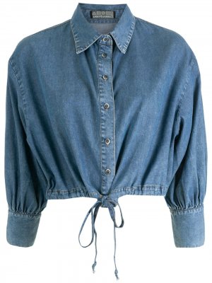 Укороченная джинсовая рубашка Amapô. Цвет: синий