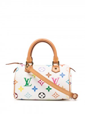 Мини-сумка Speedy с монограммой 2000-х годов Louis Vuitton. Цвет: белый