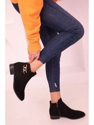Замшевые женские ботинки с цепочками Soho Exclusive